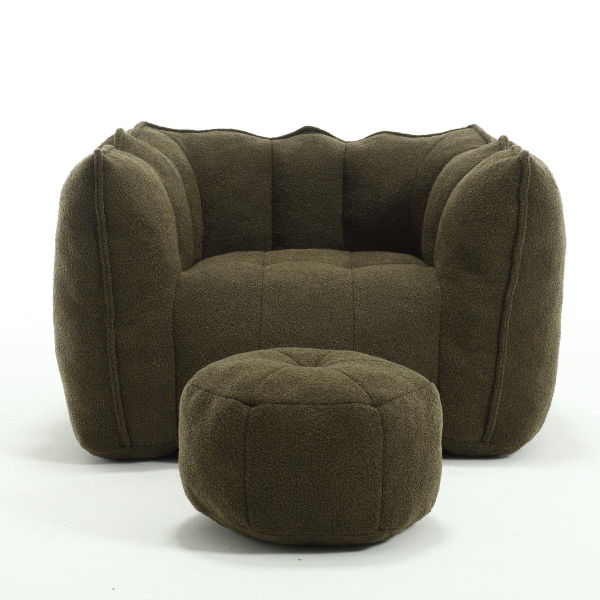 Soft Bean Bag Chair – Gray High-Resilience Foam