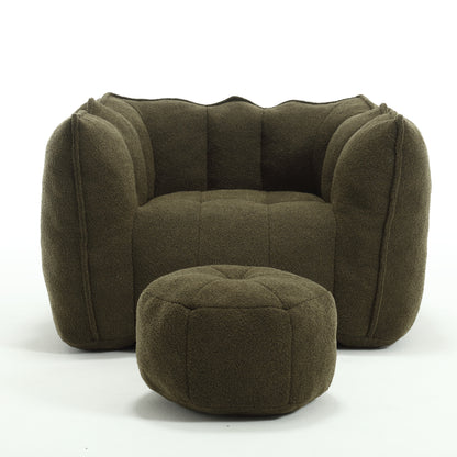 Soft Bean Bag Chair – Gray High-Resilience Foam
