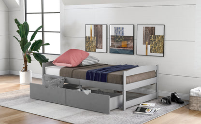 Twin Platform Bed Gray