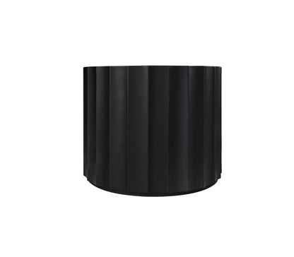 Black 2-Piece Round Nesting Coffee Table Set – Modern MDF with Lacquered Finish