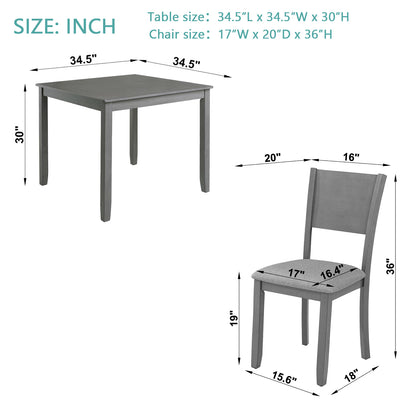 5-Piece Dining Set Gray