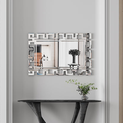 Large Rectangular Silver Wall Mirror