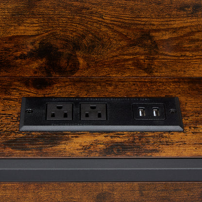 Upholstered Bed Frame with USB Charging Station