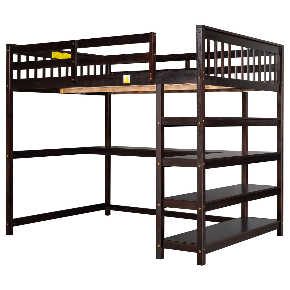 Full Loft Bed with Storage Espresso