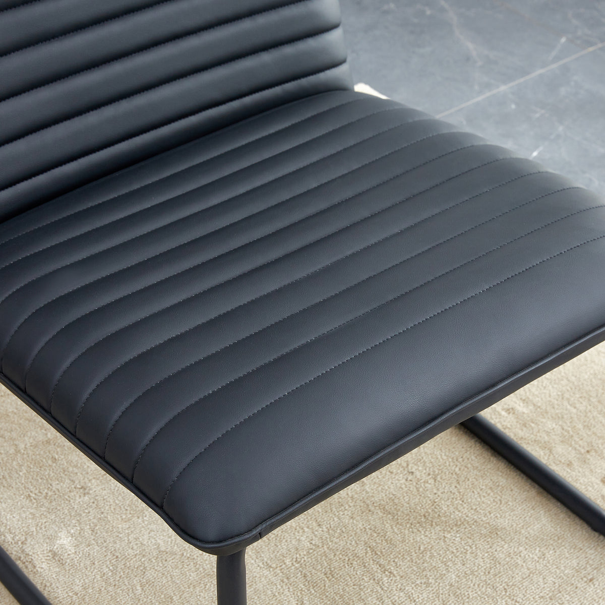 Black Armless Lounge Chair – Black Legs