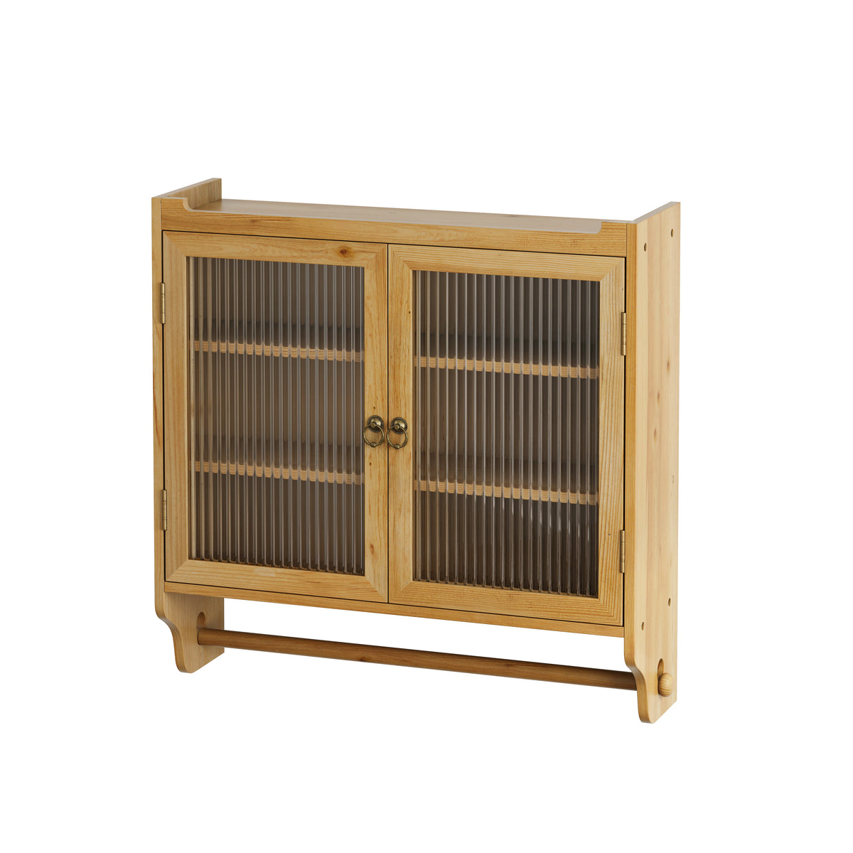 Retro Wood Double Door Kitchen Cabinet with Storage