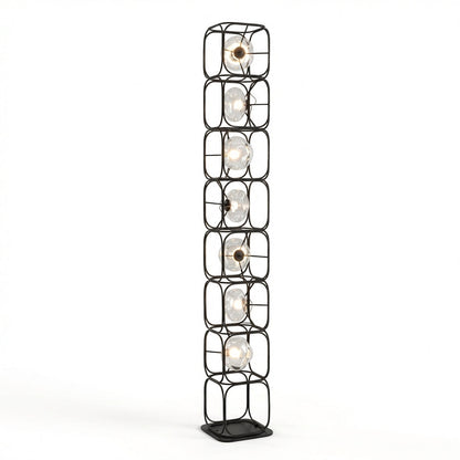The Valletta Wrought Iron + Glass Floor Lamp