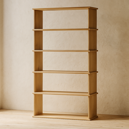 5 shelf bookcase in white oak