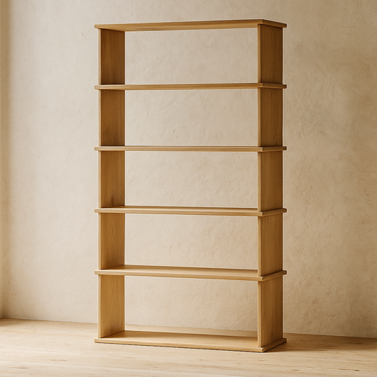 5 shelf bookcase in white oak