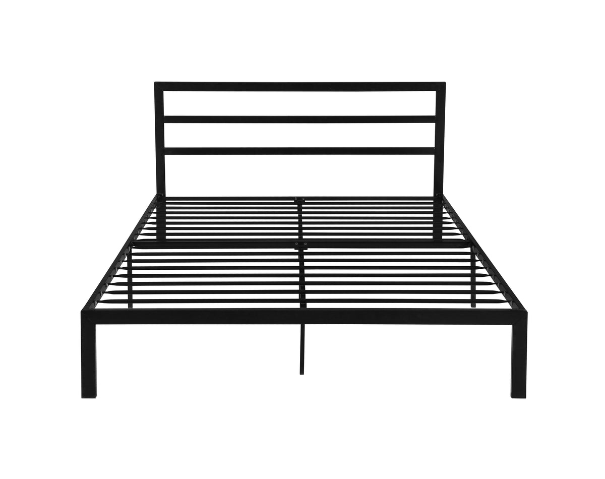 Black Metal Bed Frame with Headboard