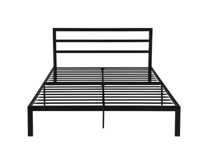 Black Metal Bed Frame with Headboard