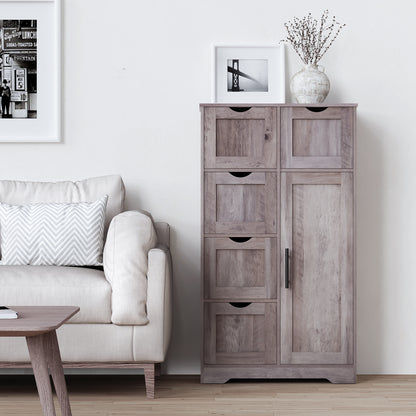 Tall Bathroom Cabinet – Grey Wood