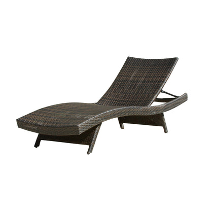 Wicker Chaise Lounge Chair Gray