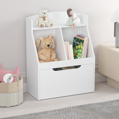 Rolling Book Display Shelf – White Children’s Library Piece