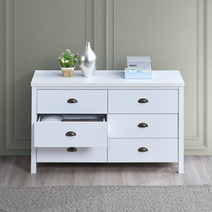 Safari 6-Drawer Dresser White