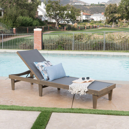 Summerland Outdoor Mesh Chaise Lounge – Dark Grey