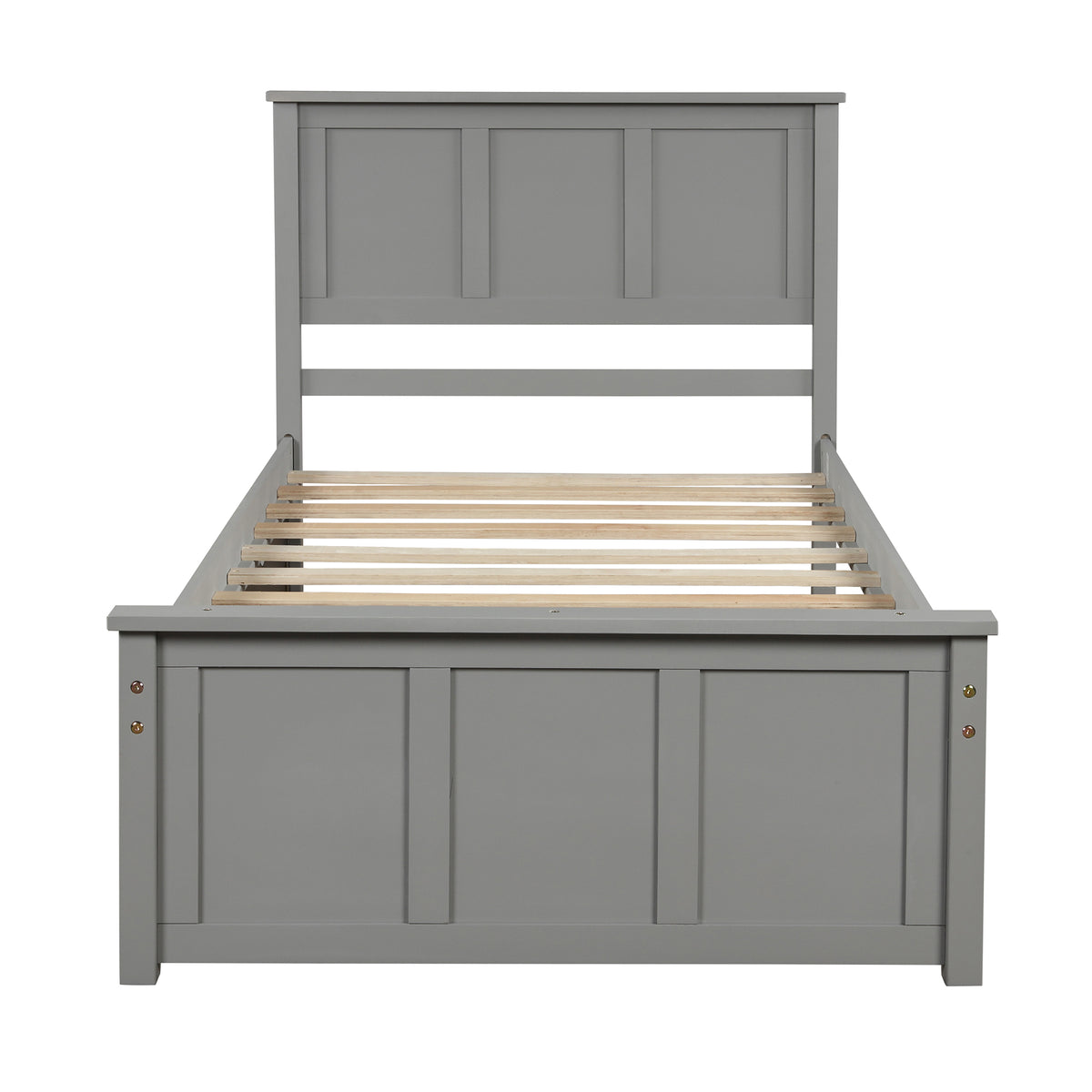 Twin Platform Bed with Trundle – Grey