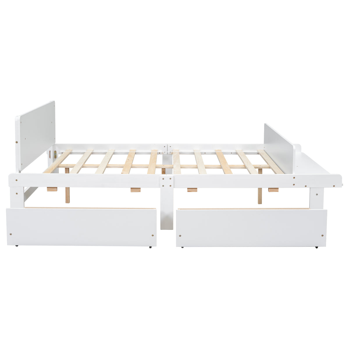 Full Bed with Bench White