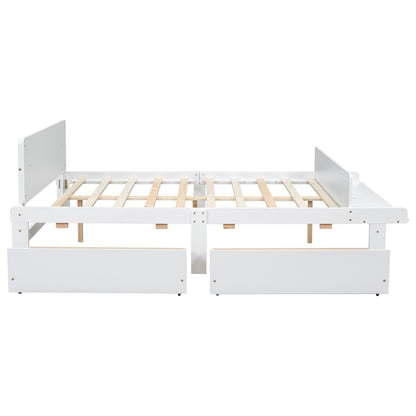 Full Bed with Bench White