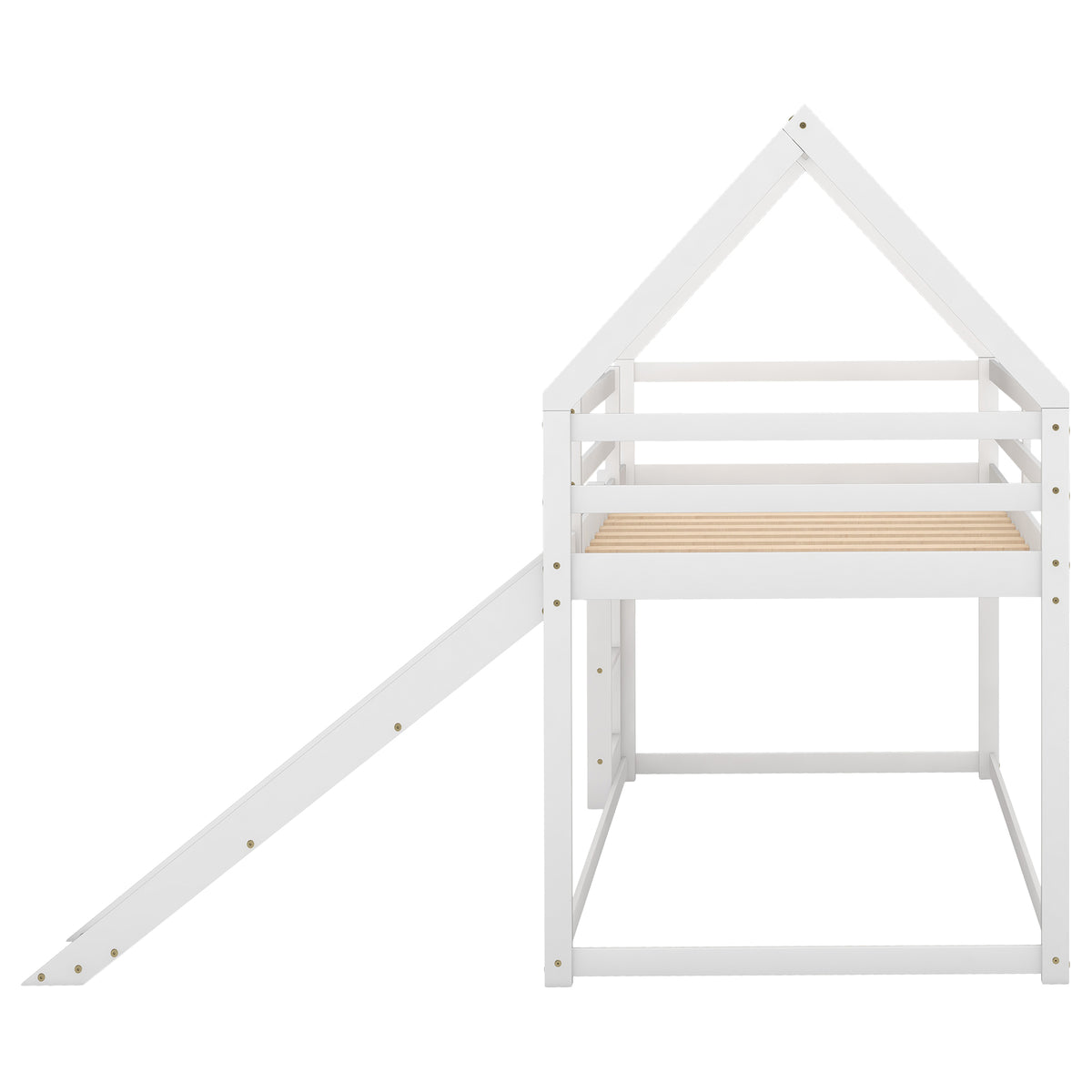 Twin House Bed with Slide White