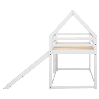 Twin House Bed with Slide White