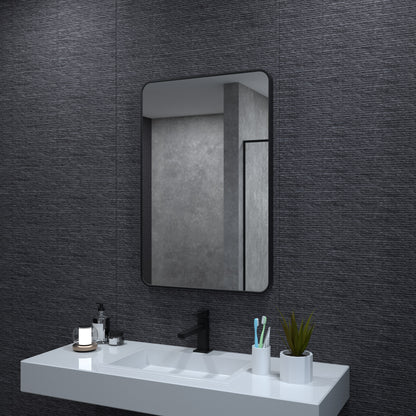 Aluminum Bathroom Mirror Matte Black