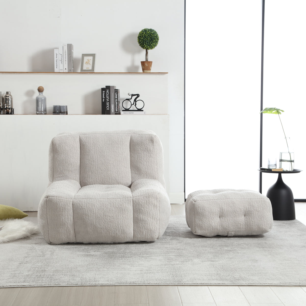 Fluffy Memory Foam Bean Bag Sofa – Indoor Lounge