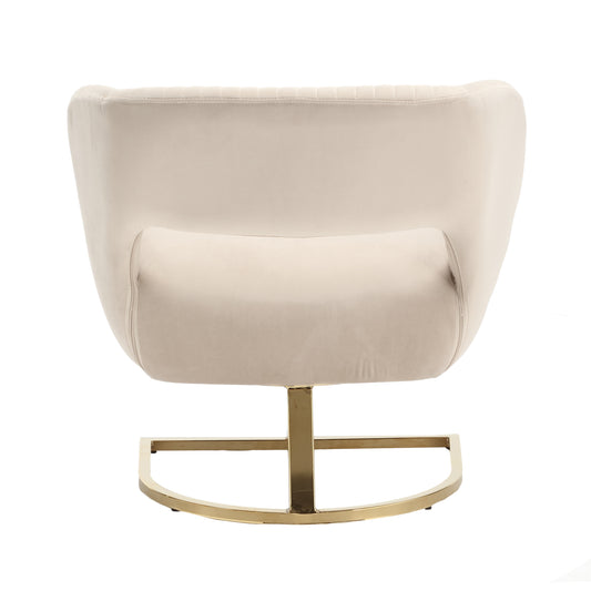 Tufted Accent Chair with Metal Frame Beige