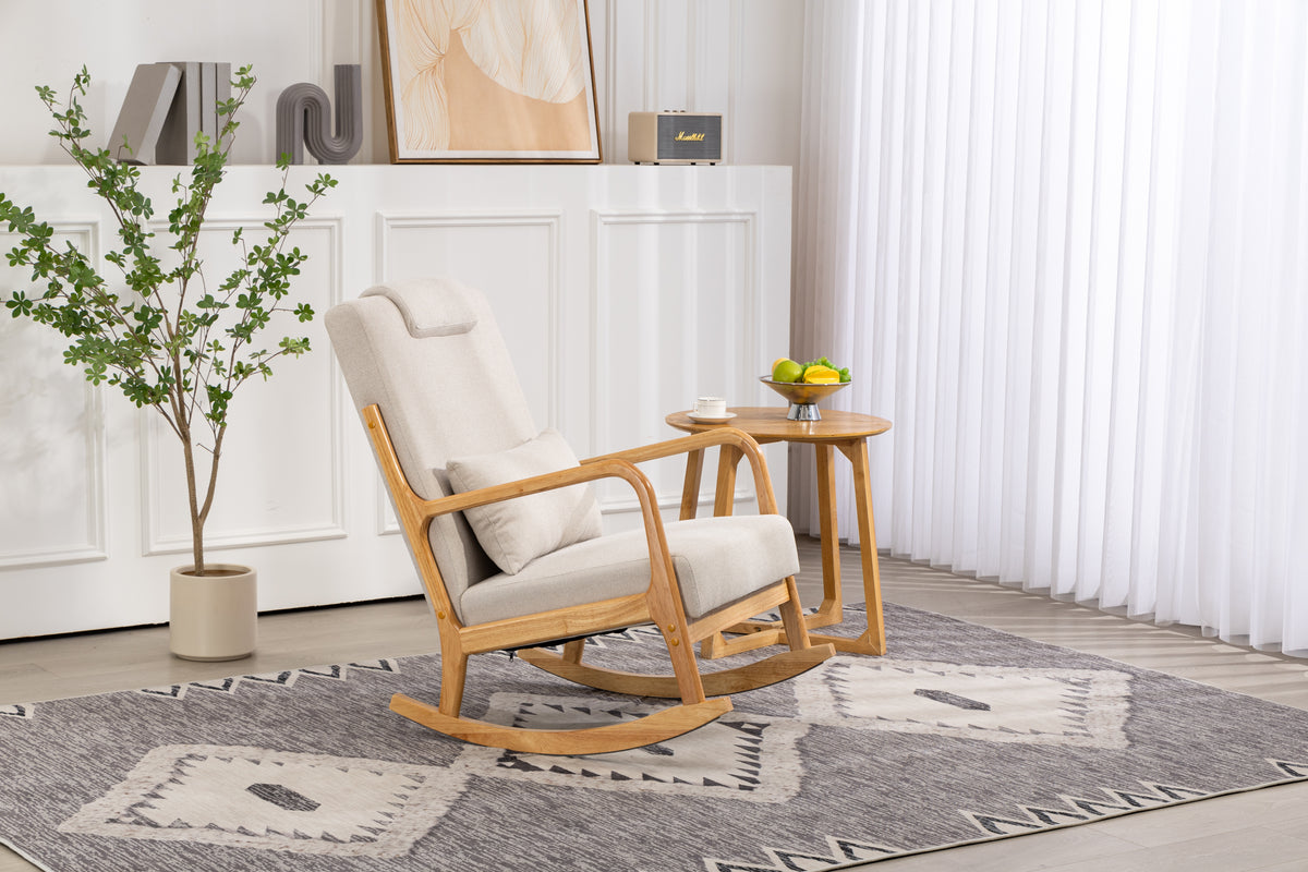 Upholstered Rocking Chair Beige