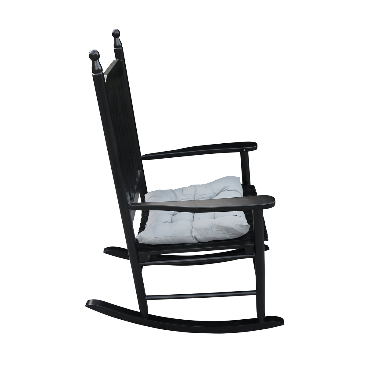 Wooden Porch Rocking Chair Black Finish