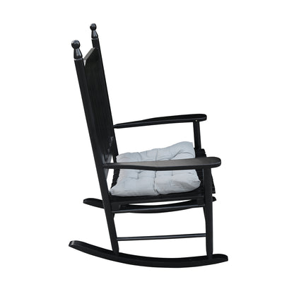 Wooden Porch Rocking Chair Black Finish