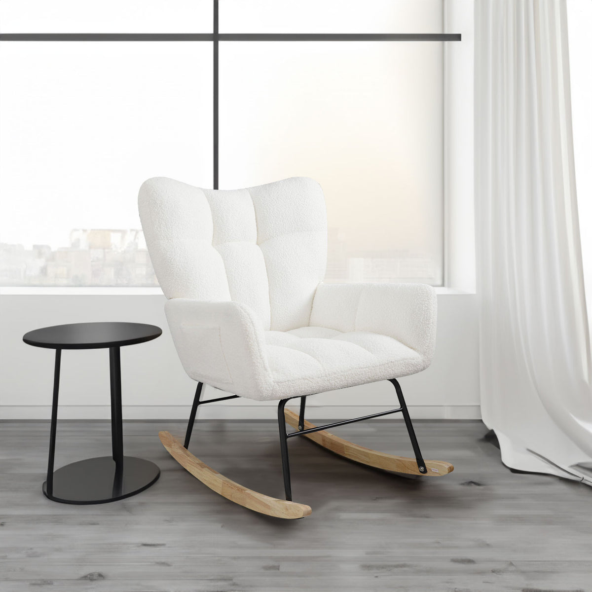 White Teddy Rocking Chair – High Back