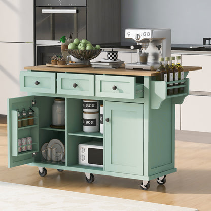 Kitchen Island Cart Mint Green