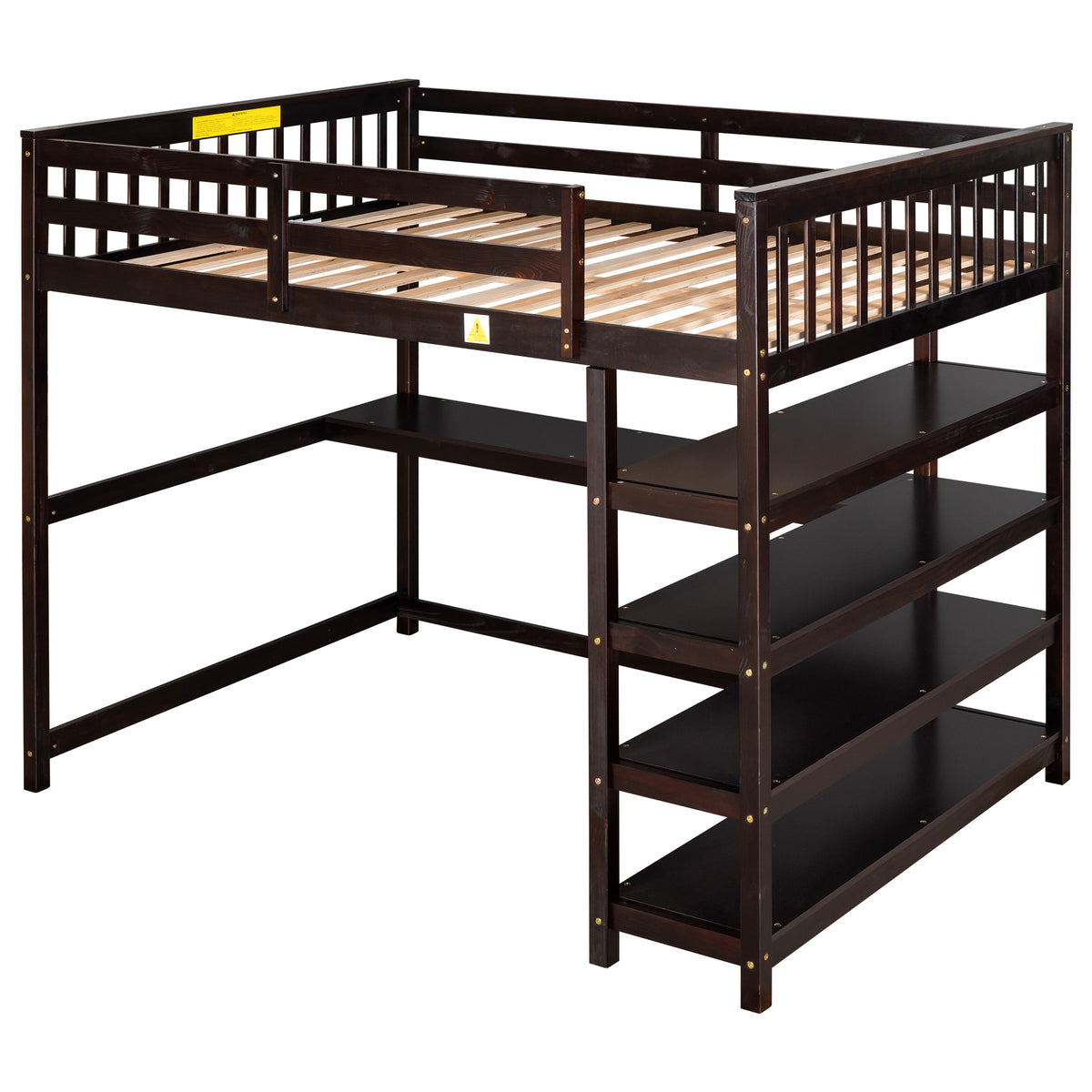 Full Loft Bed with Storage Espresso