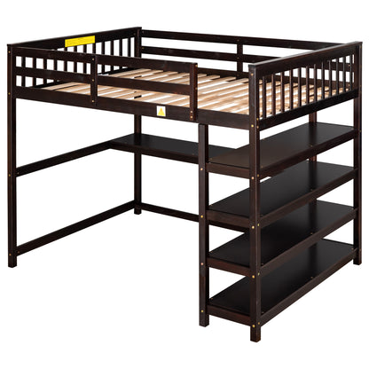 Full Loft Bed with Storage Espresso