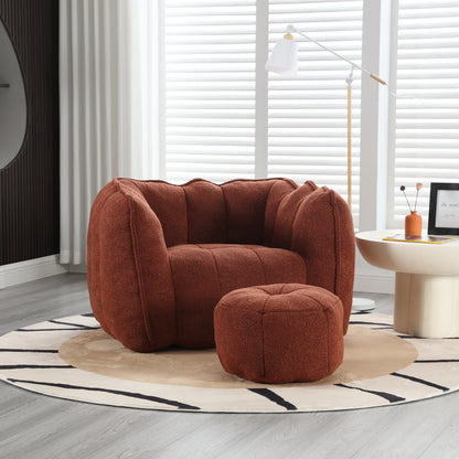 Bean Bag Chair with Footstool Gray