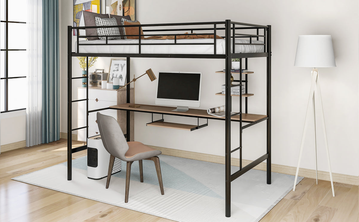 Twin Loft Bed with Desk Space-Saving Design