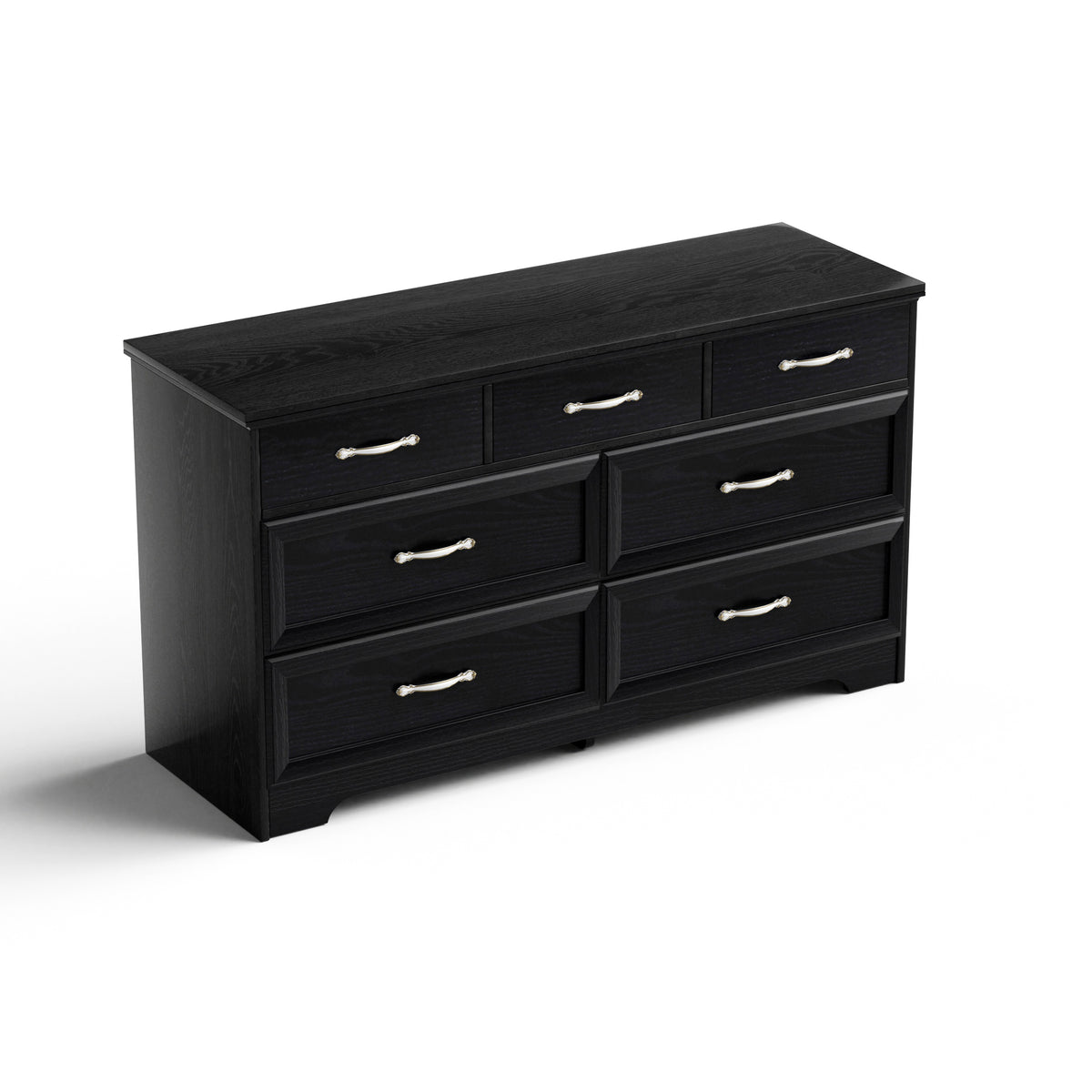 Modern 3-Drawer Dresser Black Finish