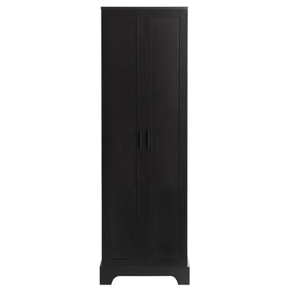 Black Storage Cabinet with Adjustable Shelf MDF Board