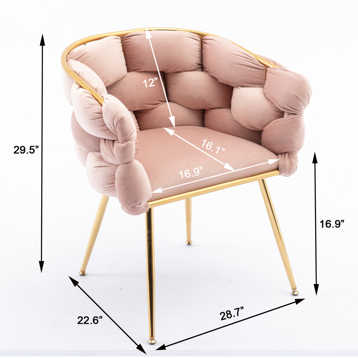 Velvet Leisure Accent Chair Set (2 pcs) – Pink