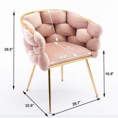Velvet Leisure Accent Chair Set (2 pcs) – Pink