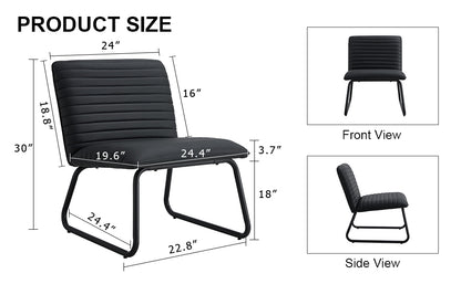Black Armless Lounge Chair – Black Legs