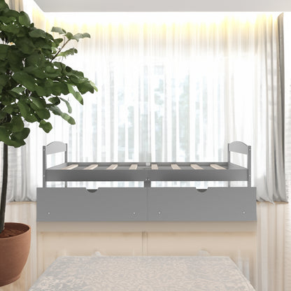 Twin Platform Bed Gray