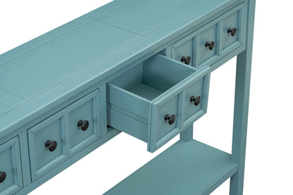 Rustic Turquoise Entryway Console Table – 60”