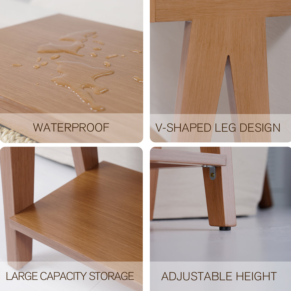 Rustic Wood Console Table with Storage
