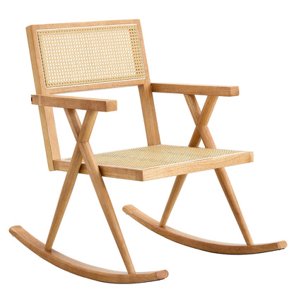 Outdoor Rattan Rocking Chair – Gray Wicker