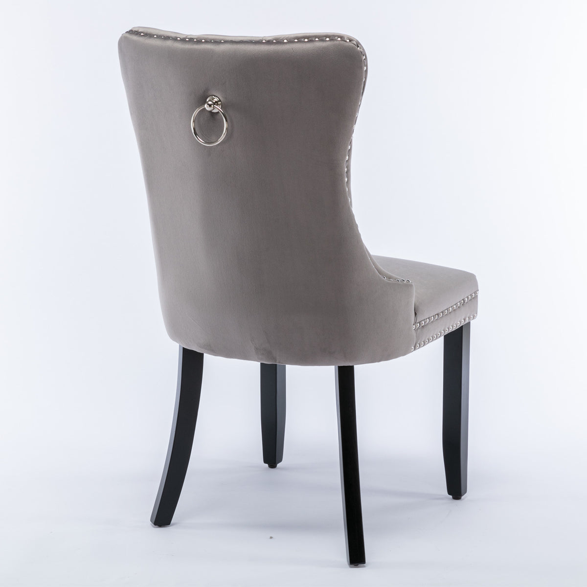 Nikki Tufted Linen Dining Chair Set (2 pcs) – Gray