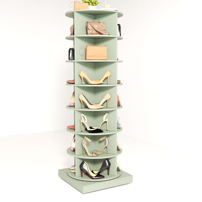 7-Layer 360° Rotating Shoe Rack Green