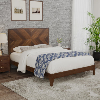 Mid-Century Platform Bed Walnut