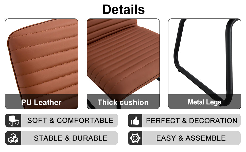 Brown Armless Lounge Chair – Black Legs